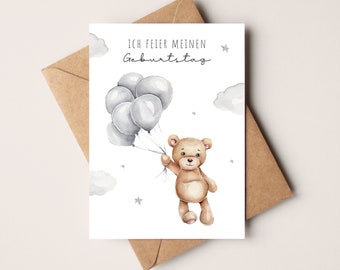 Sweet bear invitation cards for children's birthday | Birthday invitations for children | Children's birthday invitations