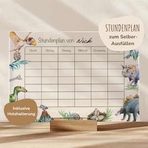 Einschulung | Stundenplan Acrylglas transparent | Stundenplan abwischbar | Schulanfang Geschenk | Stundenplan Jungs | Stundenplan Dinos