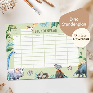 Dino Digital Timetable for Children PDF Download | Dinosaur Timetable | Printable Timetable | Timetable for Boys