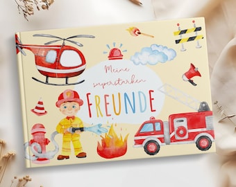 Firefighter Friendship Book for Children | Fire Truck Friendship Album | Friendship Album for Kindergarten and School | Friendship Book for Boys