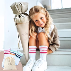Schoolchild socks | Gift for starting school | Gift idea for starting school | Outfit for starting school | Schoolchild 2025 | Tennis socks for girls | Pink