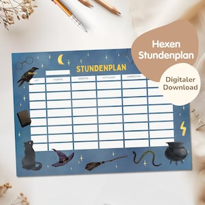 Witches Digital Timetable for Children PDF to Download | Witches Timetable | Printable Timetable PDF | Timetable Girls Boys