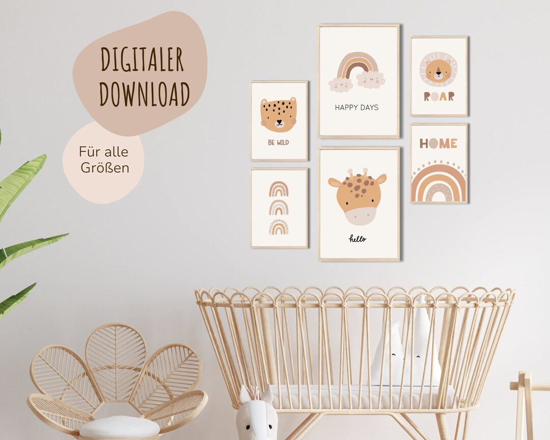 Mybaby123® Digital Download Cute Poster Set of 6 Etsy