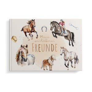 Amigos reservan caballos para niños | Álbum de amigos de caballos escuela de jardín de infantes | Regalo para la inscripción escolar para niñas, libro de amistad para jardín de infantes