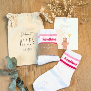 Schoolchild socks | Gift for starting school | Gift idea for starting school | Outfit for starting school | Schoolchild 2025 | Tennis socks for girls | Pink