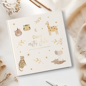 Baby Diary My First Year | Baby Memory Book | Birth Gift | Capture Magical Moments for Eternity (beige)