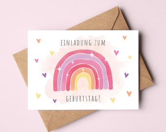 MeinBaby123® Invitation Cards Children&#39;s Birthday Rainbow | Birthday Invitations for Kids | incl. envelopes | V31