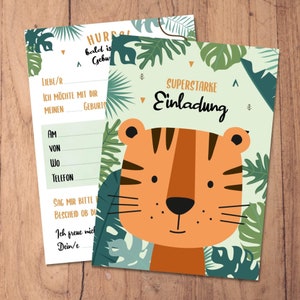 Inviti per feste di compleanno per bambini a tema tigre MeinBaby123® | Inviti di compleanno per bambini | Buste incluse immagine 3