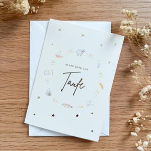 Tauf Karte | Karte zur Taufe | Taufe Geschenk Karte | Glückwunschkarte Junge Mädchen | Karte für die heilige Taufe | vergoldet inkl Umschlag