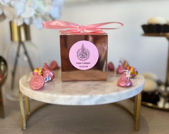 10pcs Personalized Aqiqah Party Favor Box: Muslim Baby Girl Shower
