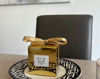 Personalized Gold Party Favor Boxes: Wedding, Eid, Birthday (Set of 10)