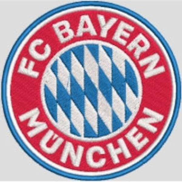 FC Bayern München Stickmuster. Maschinenstickerei Design. Stickmuster. Zwei Größe. Bester Preis. Hohe Qualität. Bunt.