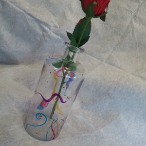 Vase haut décoratif, vase unique et original 20cm, vase à offrir, vase peint à la main image 2