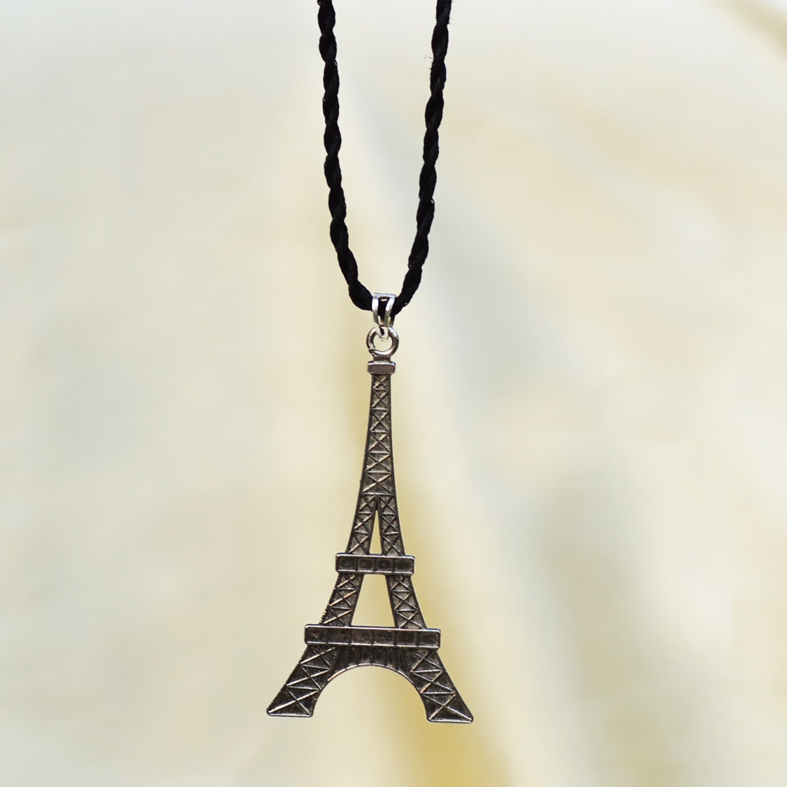 Tiny Eiffel Tower Charm Pendant Necklace in Gold | Takar Jewelry