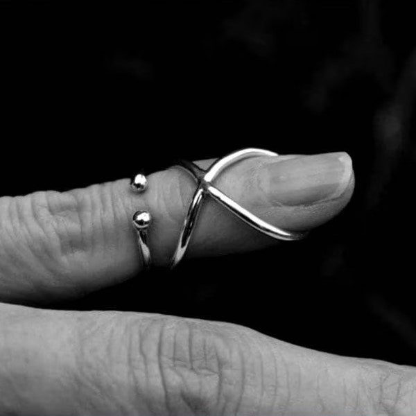 Arthritis Fingerschiene zur seitlichen Seitbandbandung Sterling Silber 925 , Messing oder Kupfer Ring für Ehlers Danlos, EDS
