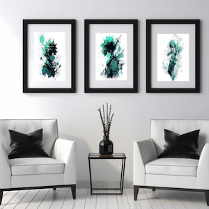 Conjunto de 3 fotos de My Hero Academia, pôster de anime para impressão, presente de anime, arte de parede de anime, impressão de arte de parede para decoração de casa, pôster de mangá, feito à mão