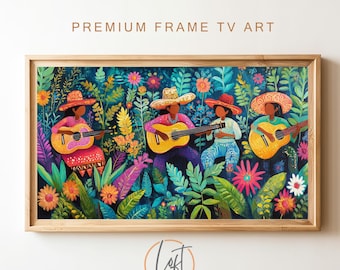 Frame TV Vintage Mexican Mural Digital Download, Mexico Tv Colorful Art, Hispanic Heritage Arte Cinco De Mayo Samsung Frame Tv Art