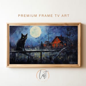 Gato de Halloween, Arte para Samsung Frame TV, Halloween, Descarga digital para Samsung Frame, Arte para Samsung Frame TV, Arte para Samsung TV