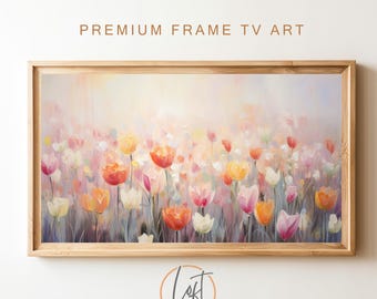 Tulip Field Frame TV Art | Soft Floral Spring Display (Digital Download)