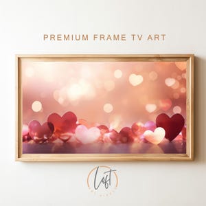 Samsung Frame TV Art, Valentine&#39;s Day, Bokeh Hearts, Bokeh Light, Digital Download, cozy Home Decor, Download for Samsung Frame TV