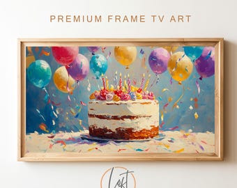 Vintage Birthday TV Art, samsung frame tv art, frame tv art modern, 4k frame tv, birthday frame tv, birthday tv art samsung, tv art work