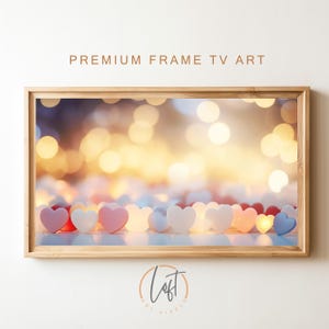 Samsung Frame TV Art, Valentine&#39;s Day, Bokeh Hearts, Bokeh Light, Digital Download, cozy Home Decor, Download for Samsung Frame TV