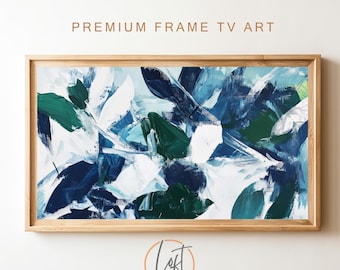 Blau Weiß Abstrakte Kunst für Samsung Frame TV (Digitaler Download)