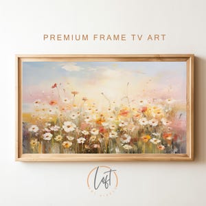Spring Frame Tv Art Soft Floral Abstract Digital Download Colorful Pastel Wildflower Painting Samsung Frame TV Art for Tv TV2314