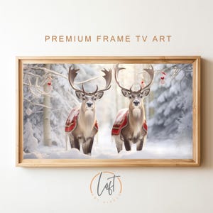 Samsung Frame TV Art Christmas, Digital Download, Frame TV Art, Deer Art, Samsung Frame Winter Art