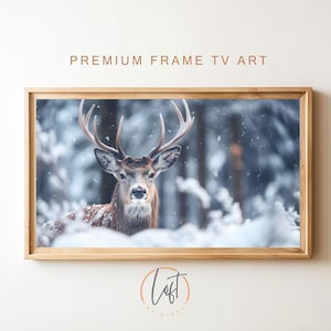 Samsung Frame TV Art Christmas, Deer Art, Winter Art, Frame TV Art, Samsung Frame Art, Digital Download
