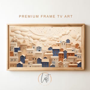 Samsung Frame TV Art Neutral Nordic Winter Cityscape | DIGITAL TV Art Digital Download