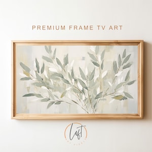 Samsung Frame TV Art, Modern Acrylic Leaves, Digital Download for Samsung Frame, Samsung Art TV, Abstract Art, TV2327