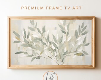 Samsung Frame TV Art, Modern Acrylic Leaves, Digital Download for Samsung Frame, Samsung Art TV, Abstract Art, TV2327