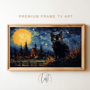 Gato de Halloween, Arte para Samsung Frame TV, Halloween, Arte para Samsung Frame TV, Arte para Samsung TV, Descarga digital para Samsung Frame