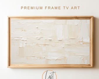 Samsung Frame TV art, | Modern | Texture | Wall | Paint | Neutral | White | Minimal | Abstract