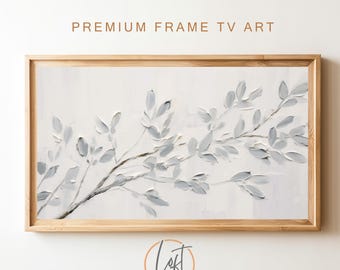 Arte para TV con marco Samsung / Boceto neutro, estilo granja moderno botánico / Descarga digital de arte para TV