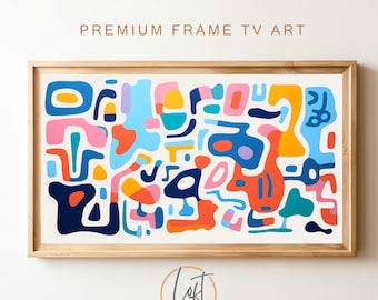 Mid Century Modern Samsung Frame TV Art, Abstract Scribble (Digital Download)