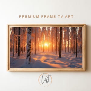 Samsung Frame TV Art Winter | Frame TV Art | Christmas Frame Tv | Winter Sunset | Snowy Trees Art | Digital Art for Tv | Holiday Frame Tv