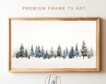 Snowy Trees Frame TV Art | Christmas Winter Landscape (Digital Download)
