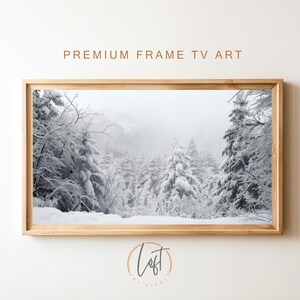 Samsung Frame TV Art Christmas | Frame TV Art | Snowy Trees Art| Christmas Frame Tv |Winter Frame Tv | Digital Art for Tv | Holiday Frame Tv