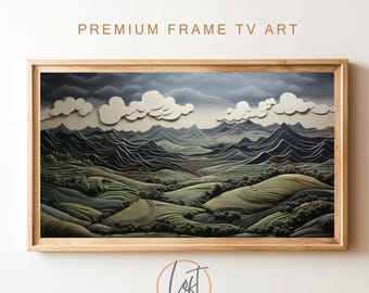 Samsung Rahmen TV Kunst | Vintage Stimmungsvolle Landschaft | Natur Kunst DIGITAL Download Gemälde
