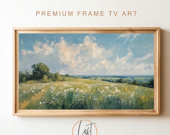 Vintage Spring Meadow Landscape Art for Samsung Frame TV (Digital Download)