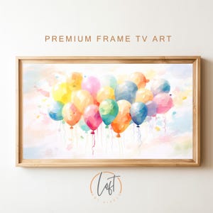 Samsung Frame TV Art, Happy Birthday Pretty Balloons, Birthday, Instant Download, Samsung Art TV, Digital Download for Samsung Frame