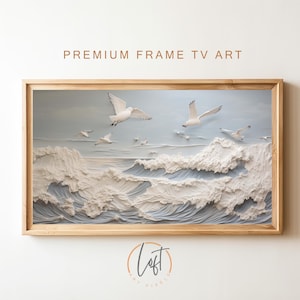 Frame TV Art Vintage Seascape Coastal Painting | Ocean Waves Art | DIGITAL File Download Samsung TV Frame Art