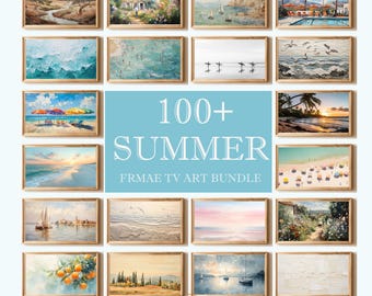 Vintage Summer Frame TV Bundle | Coastal Frame TV Art Set | Neutral Frame TV Art | French Country Frame Tv Art | Summer Tv Art Set