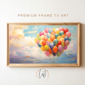 Samsung Frame TV Art, Happy Birthday Pretty Balloons, Samsung Art TV, Digital Download for Samsung Frame, Birthday, Instant Download