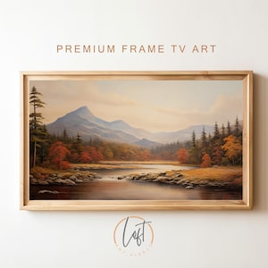 TV Art Vintage Autumn Landscape Oil Painting Art DIGITAL Instant Decor Fall Frame TV2329