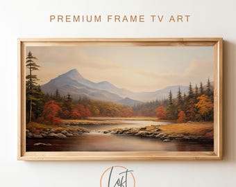 TV Art Vintage Autumn Landscape Oil Painting Art DIGITAL Instant Decor Fall Frame TV2329