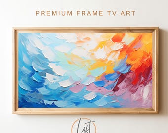 Abstract Brushstrokes Frame TV Art, Modern 4K Background