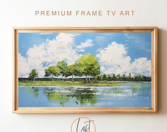 Landscape Painting, Samsung Frame TV Art, Textured Impressionism (Digital Download)